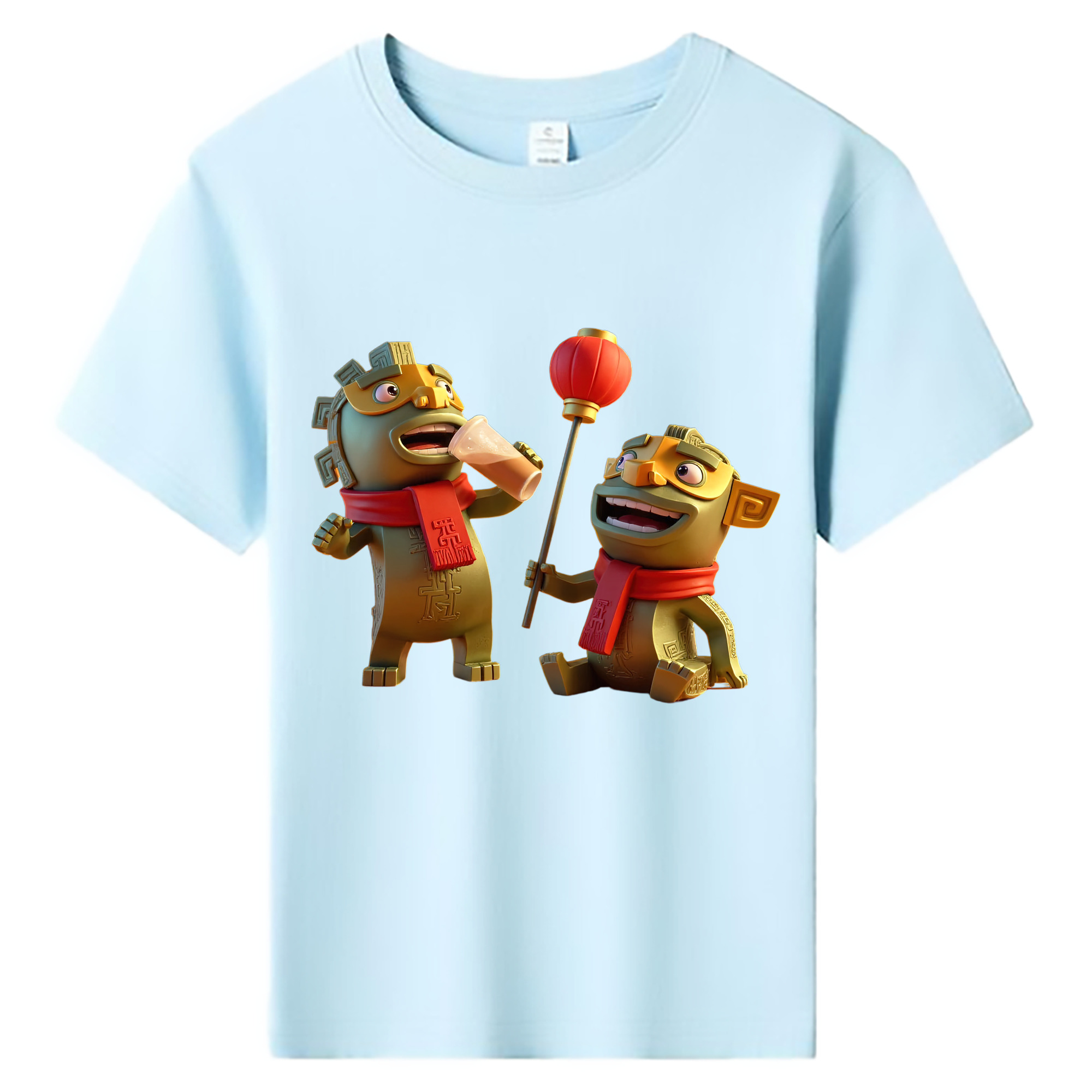 （画像用） Ne Zha 2 ナタ 魔童の大暴れ 綿100％キッズTシャツ（フロントプリント）